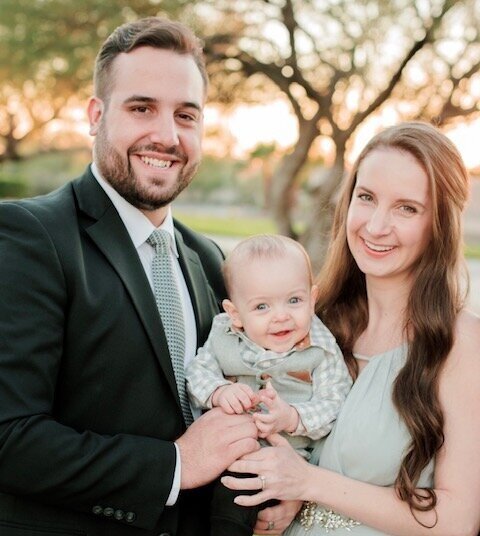 Hallie and Phil Albin with their baby boy